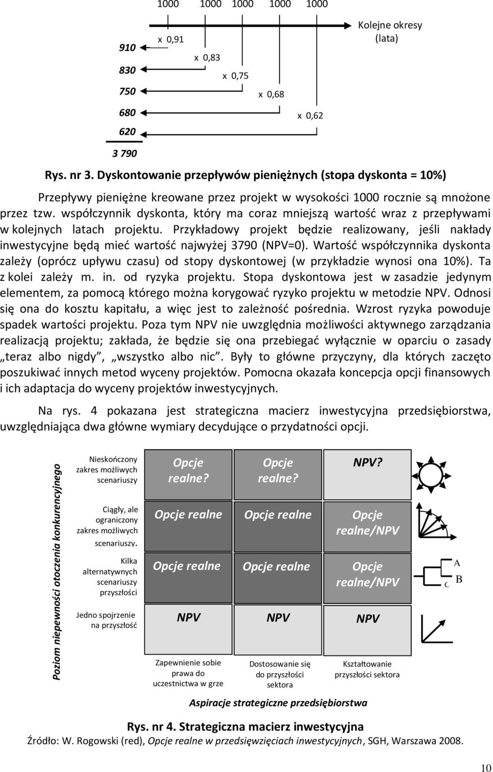 współczynnik dyskonta, który ma coraz mniejszą wartość wraz z przepływami w kolejnych latach projektu.