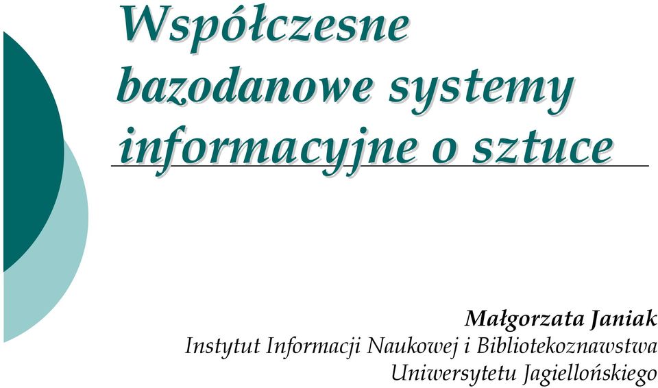 Janiak Instytut Informacji Naukowej i