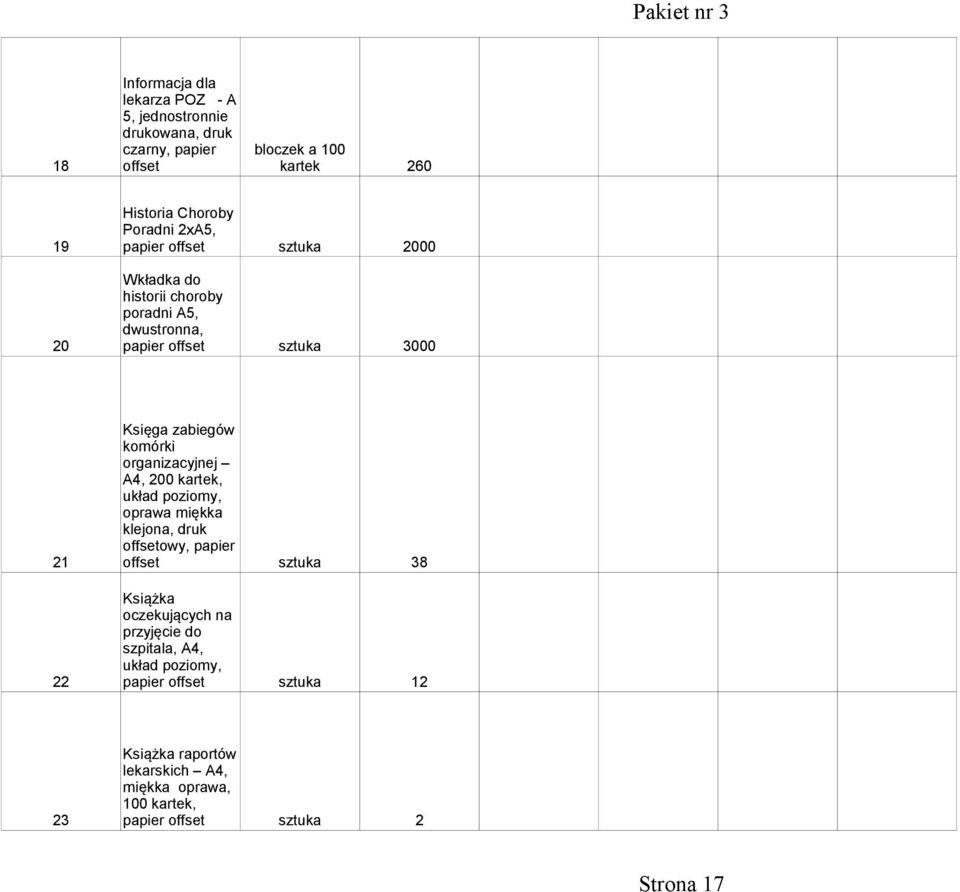 komórki organizacyjnej A4, 200, układ poziomy, oprawa miękka klejona, druk offsetowy, papier 21 offset sztuka 38 Książka oczekujących na