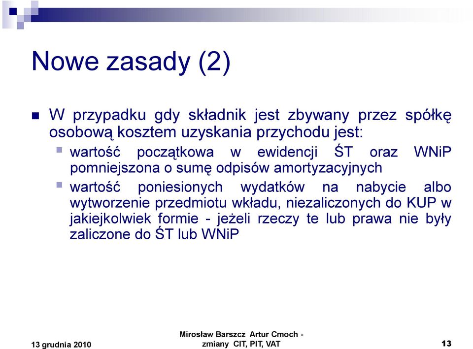 amortyzacyjnych wartość poniesionych wydatków na nabycie albo wytworzenie przedmiotu wkładu,