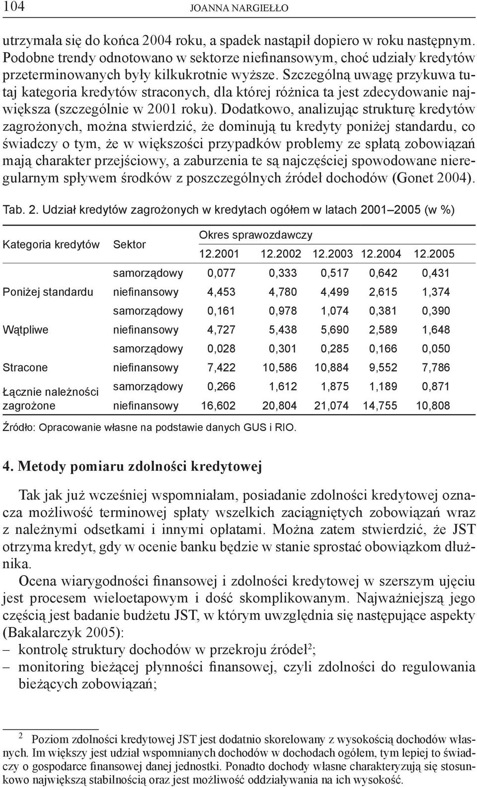 Szczególną uwagę przykuwa tutaj kategoria kredytów straconych, dla której różnica ta jest zdecydowanie największa (szczególnie w 2001 roku).