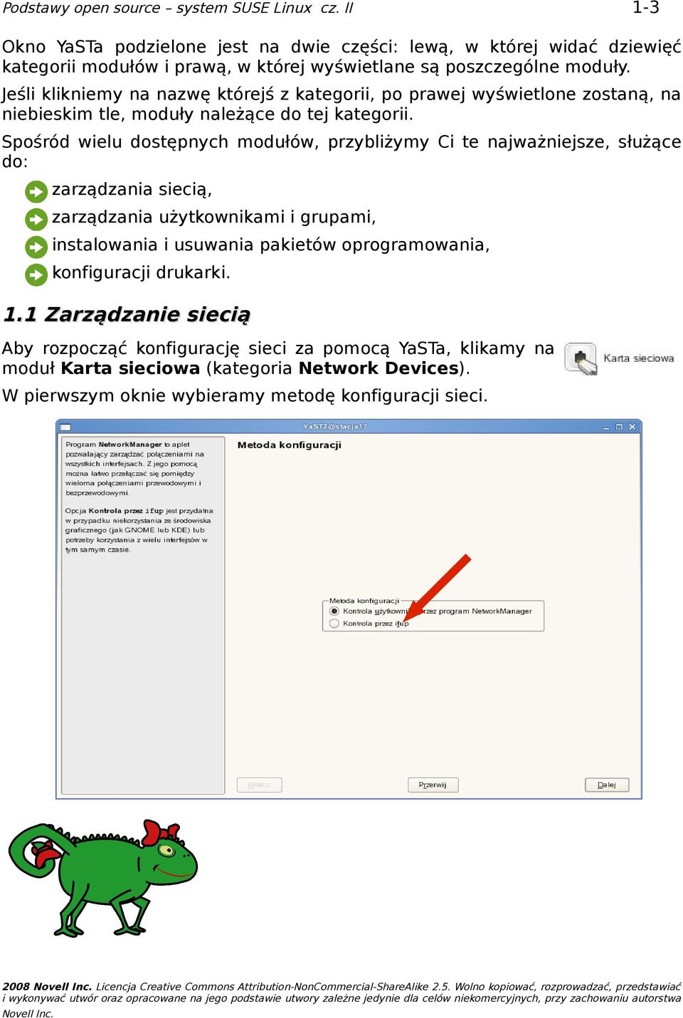 Spośród wielu dostępnych modułów, przybliżymy Ci te najważniejsze, służące do: zarządzania siecią, zarządzania użytkownikami i grupami, instalowania i usuwania pakietów oprogramowania, konfiguracji