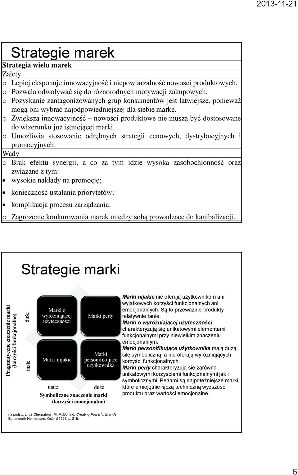 o Zwiększa innowacyjność nowości produktowe nie muszą być dostosowane do wizerunku już istniejącej marki. o Umożliwia stosowanie odrębnych strategii cenowych, dystrybucyjnych i promocyjnych.