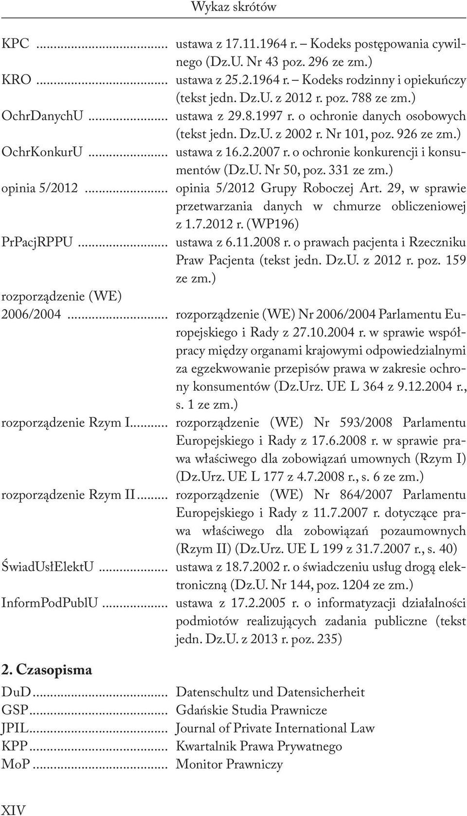 U. Nr 50, poz. 331 ze zm.) opinia 5/2012... opinia 5/2012 Grupy Roboczej Art. 29, w sprawie przetwarzania danych w chmurze obliczeniowej z 1.7.2012 r. (WP196) PrPacjRPPU... ustawa z 6.11.2008 r.