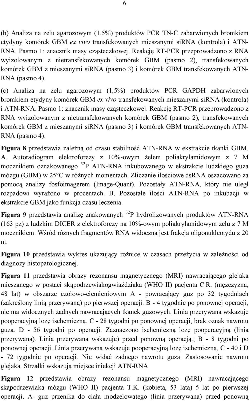 Reakcję RT-PCR przeprowadzono z RNA wyizolowanym z nietransfekowanych komórek GBM (pasmo 2), transfekowanych komórek GBM z mieszanymi sirna (pasmo 3) i komórek GBM transfekowanych ATN- RNA (pasmo 4).