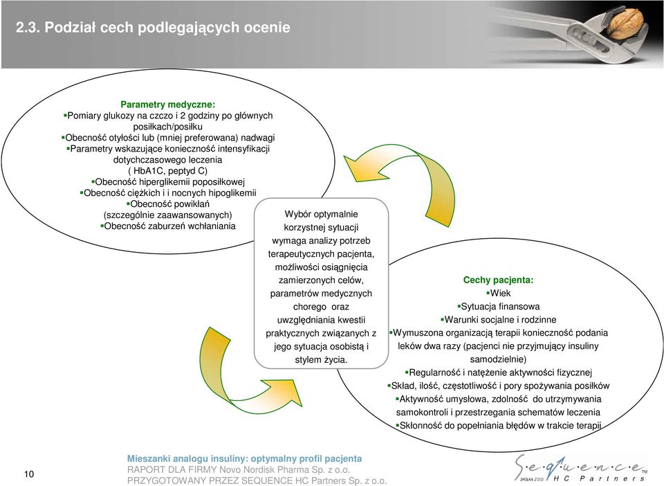 Wybór optymalnie Obecność zaburzeń wchłaniania korzystnej sytuacji wymaga analizy potrzeb terapeutycznych pacjenta, moŝliwości osiągnięcia zamierzonych celów, parametrów medycznych chorego oraz