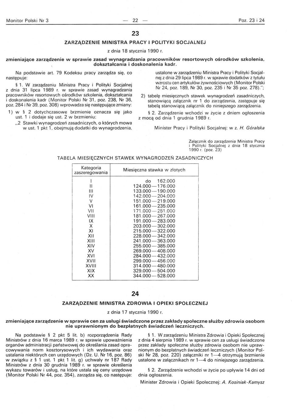 W zarządzeniu Ministra Pracy i Polityki Socjalnej z dnia 3 lipca 989 r.