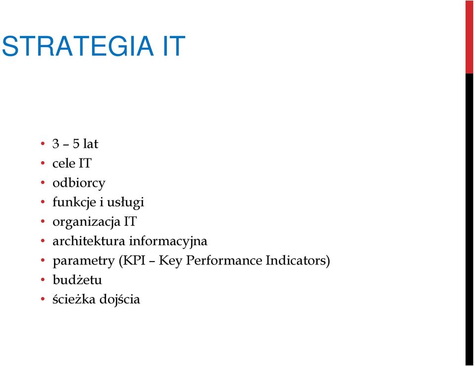 architektura informacyjna parametry (KPI