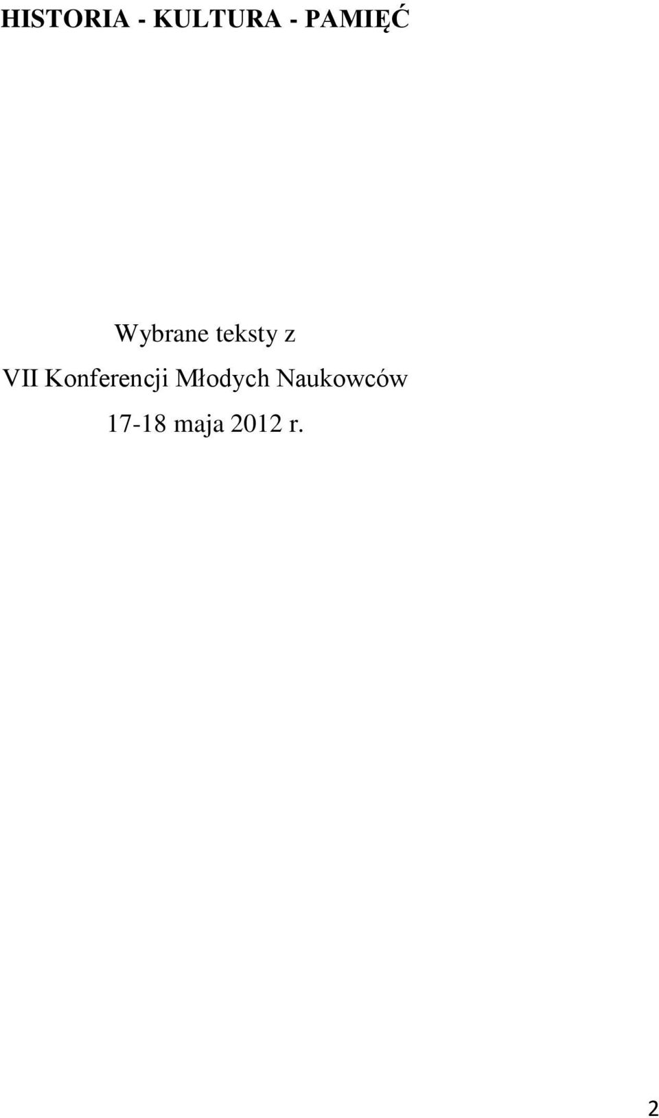 VII Konferencji Młodych