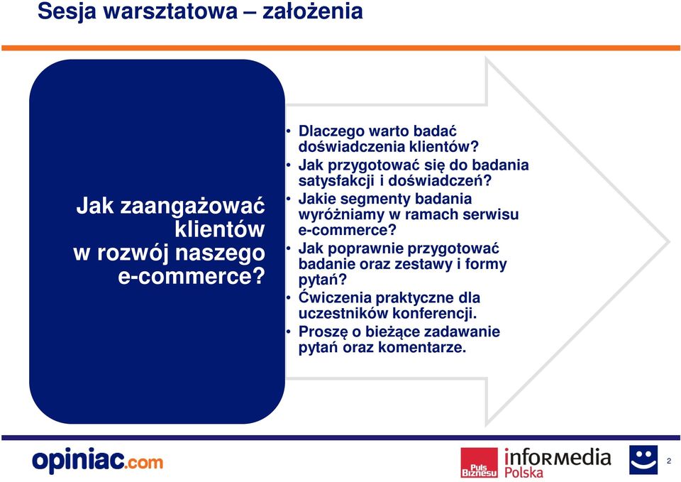 Jakie segmenty badania wyróżniamy w ramach serwisu e-commerce?