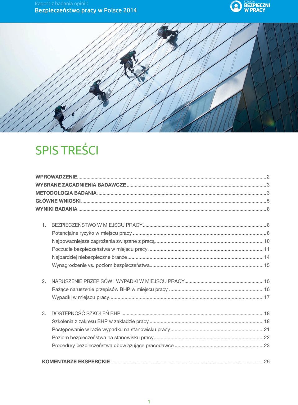 poziom bezpieczeństwa...15 2. NARUSZENIE PRZEPISÓW I WYPADKI W MIEJSCU PRACY...16 Rażące naruszenie przepisów BHP w miejscu pracy...16 Wypadki w miejscu pracy...17 3. DOSTĘPNOŚĆ SZKOLEŃ BHP.