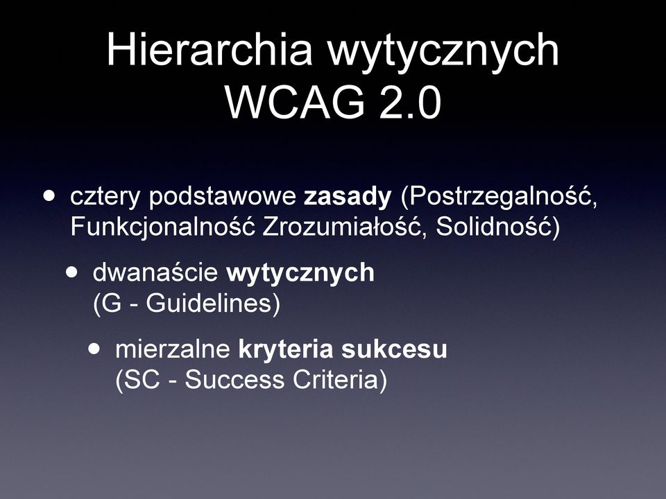 Funkcjonalność Zrozumiałość, Solidność) dwanaście