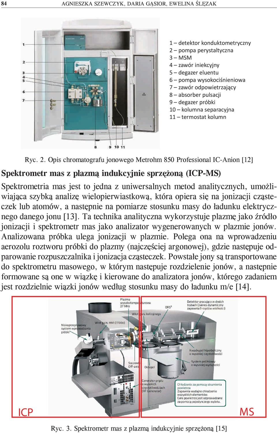 Opis chromatografu jonowego Metrohm 850 Professional IC-Anion [12] Spektrometr mas z plazmą indukcyjnie sprzężoną (ICP-MS) Spektrometria mas jest to jedna z uniwersalnych metod analitycznych,