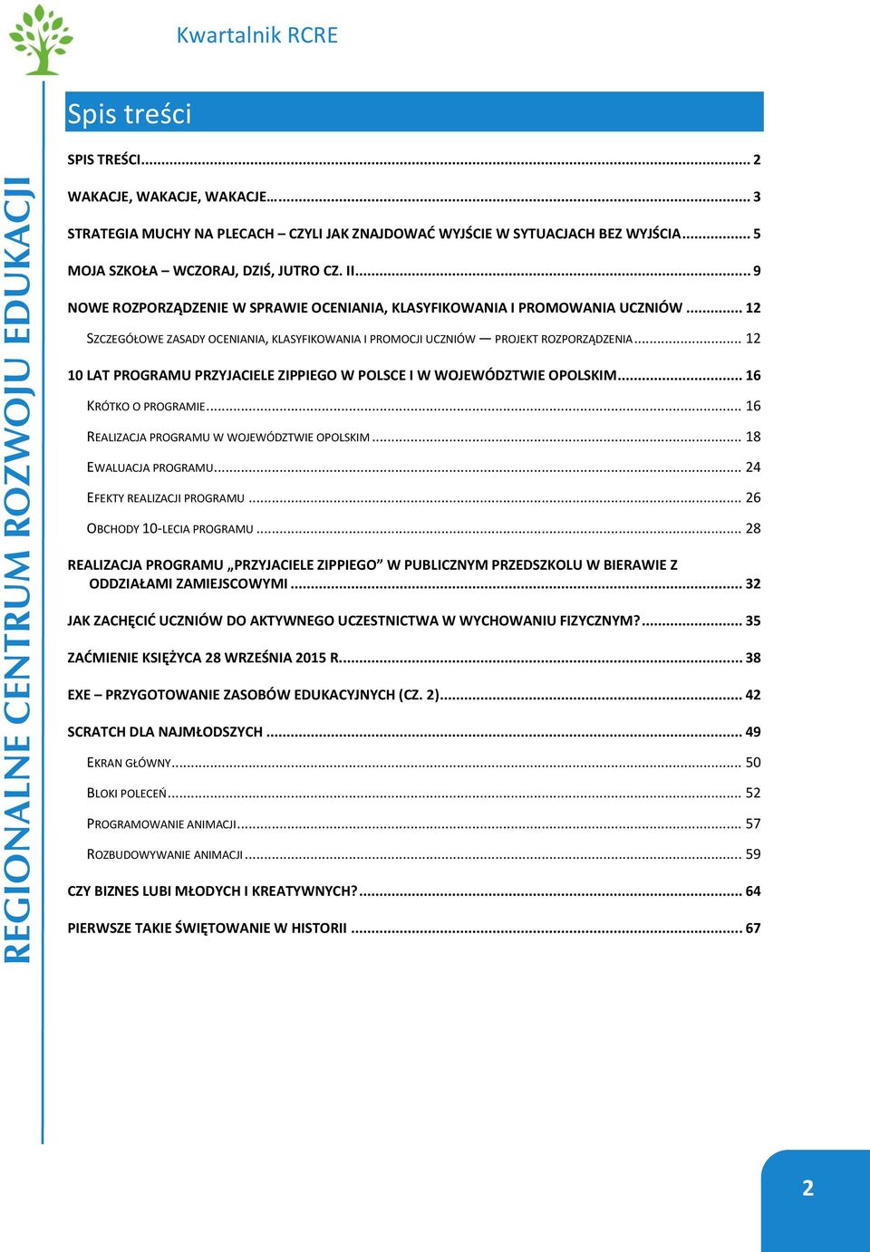 .. 12 10 LAT PROGRAMU PRZYJACIELE ZIPPIEGO W POLSCE I W WOJEWÓDZTWIE OPOLSKIM... 16 KRÓTKO O PROGRAMIE... 16 REALIZACJA PROGRAMU W WOJEWÓDZTWIE OPOLSKIM... 18 EWALUACJA PROGRAMU.