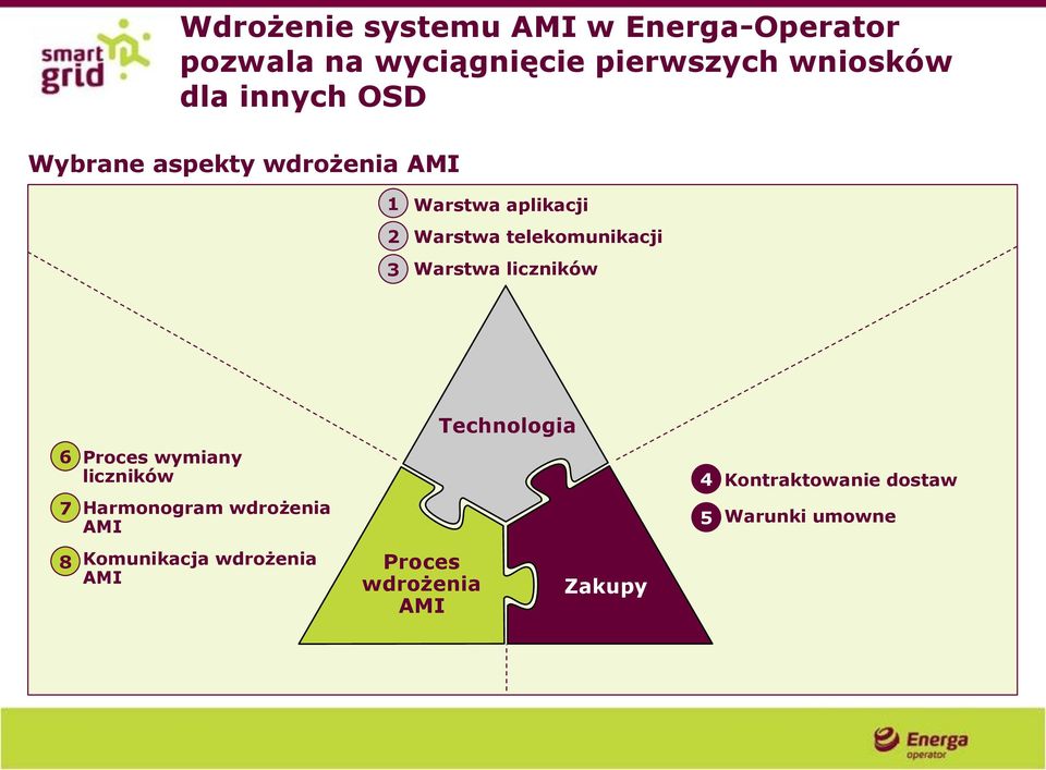 Warstwa liczników 6 Proces wymiany liczników 7 Harmonogram wdrożenia AMI 8 Komunikacja