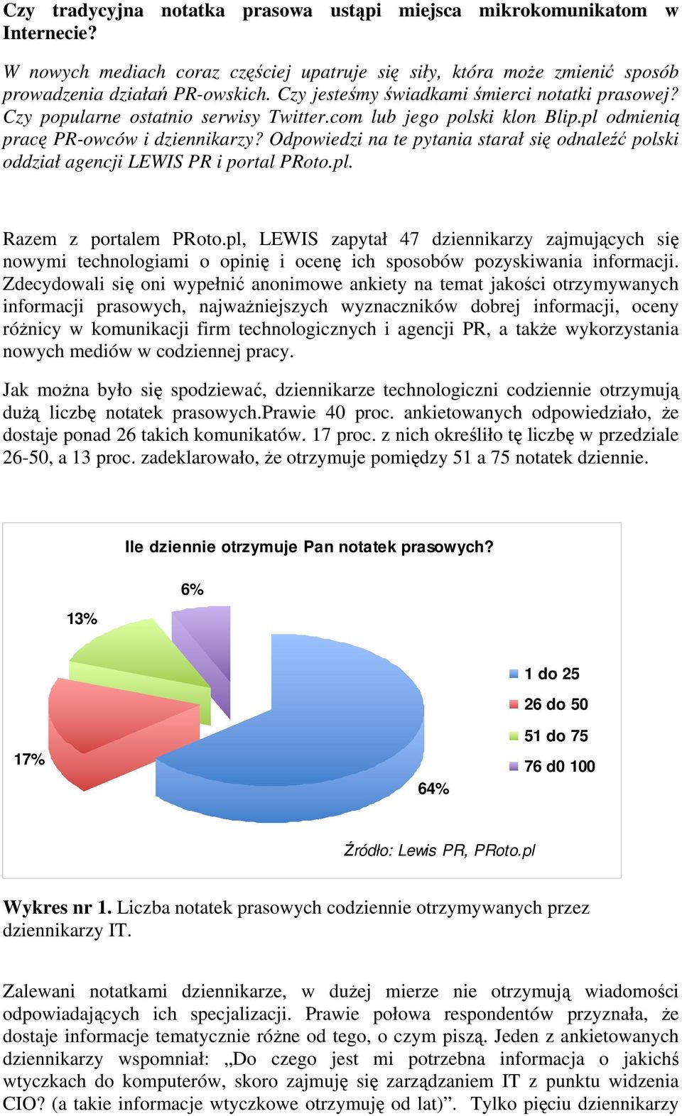 Odpowiedzi na te pytania starał się odnaleźć polski oddział agencji LEWIS PR i portal PRoto.pl. Razem z portalem PRoto.