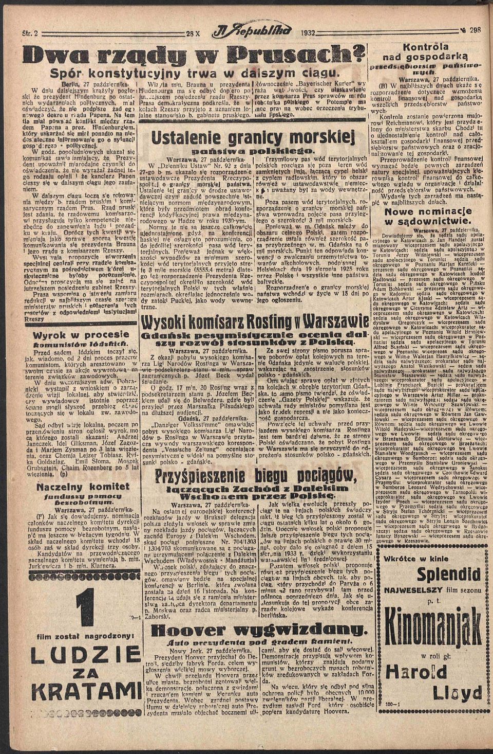 ostatnich wydarzeniach politycznych. m'ał Prasa demukratyczna podkreśla, że w I robotnika polskiego w Potempo ma Jut.