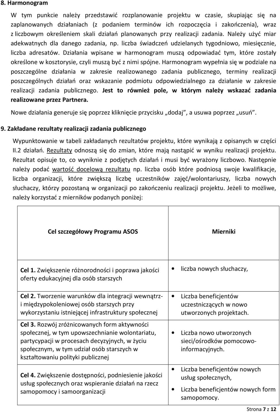 Działania wpisane w harmonogram muszą odpowiadać tym, które zostały określone w kosztorysie, czyli muszą być z nimi spójne.