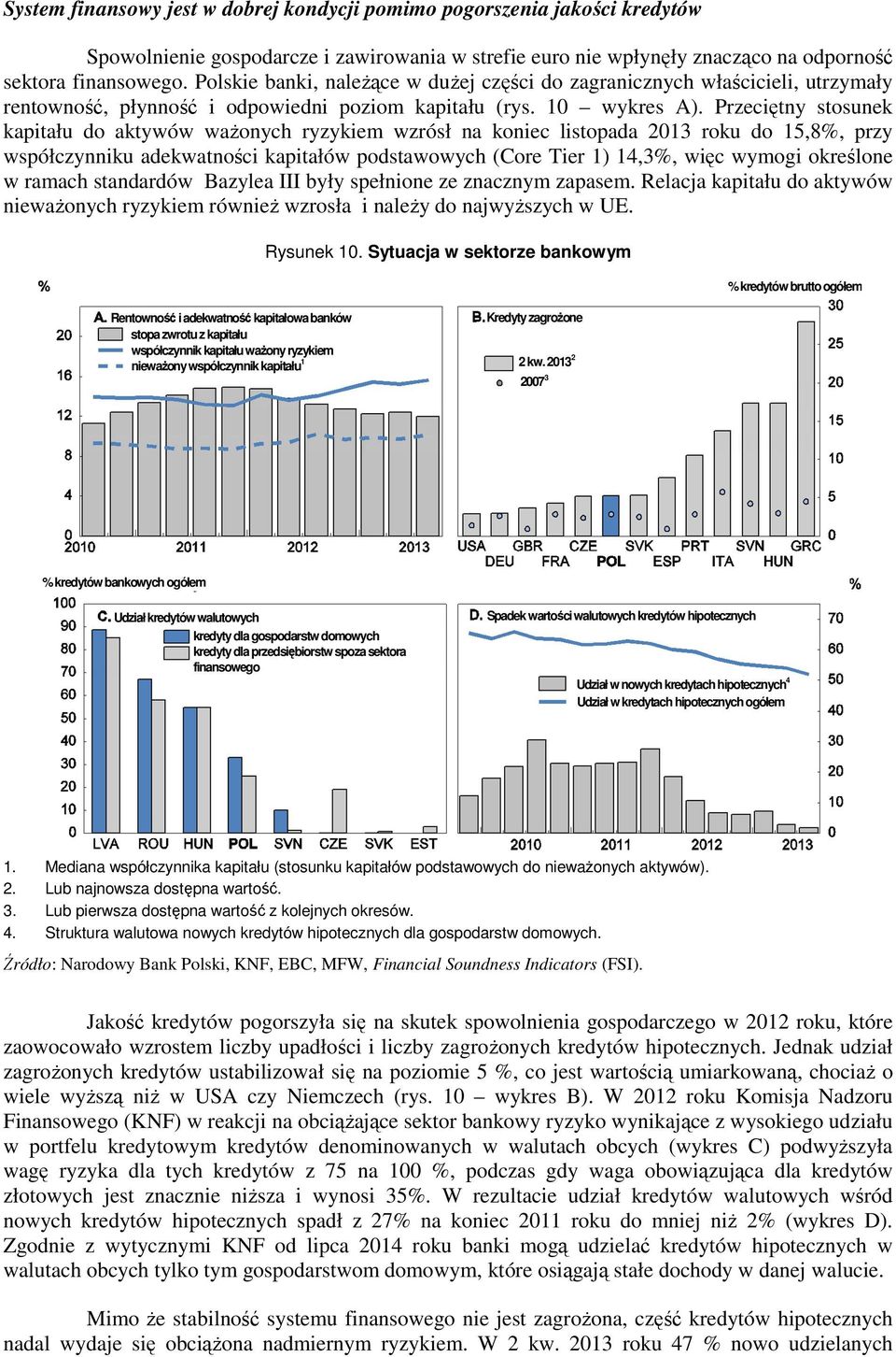 Przeciętny stosunek kapitału do aktywów waŝonych ryzykiem wzrósł na koniec listopada 2013 roku do 15,8%, przy współczynniku adekwatności kapitałów podstawowych (Core Tier 1) 14,3%, więc wymogi