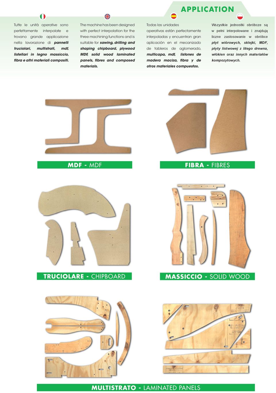 pannelli suitable for sawing, drilling and aplicación en el mecanizado płyt wiórowych, sklejki, MDF, truciolari, multistrati, mdf, shaping chipboard, plywood de tableros de aglomerado, płyty