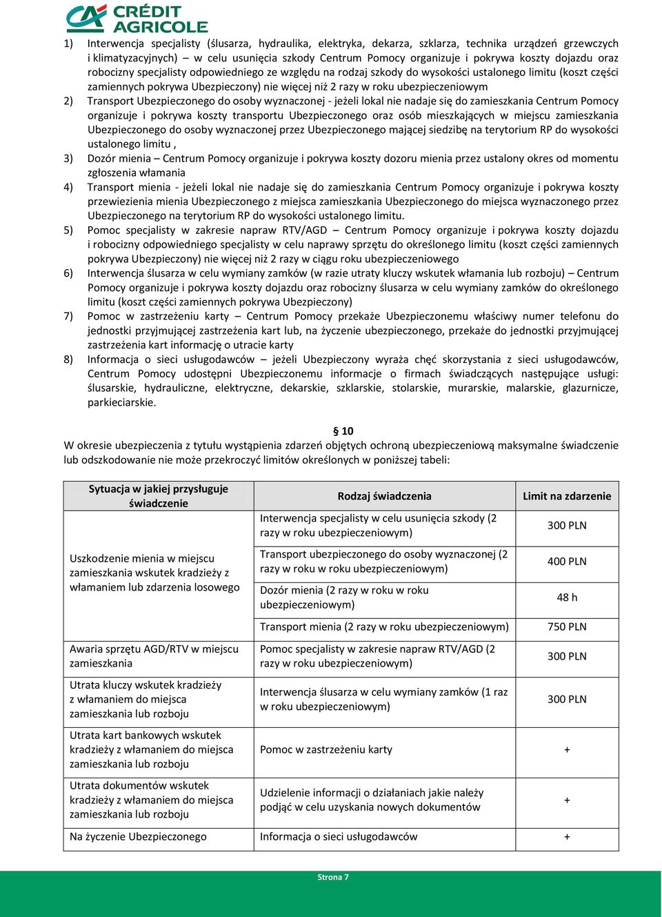 ubezpieczeniowym 2) Transport Ubezpieczonego do osoby wyznaczonej - jeżeli lokal nie nadaje się do zamieszkania Centrum Pomocy organizuje i pokrywa koszty transportu Ubezpieczonego oraz osób