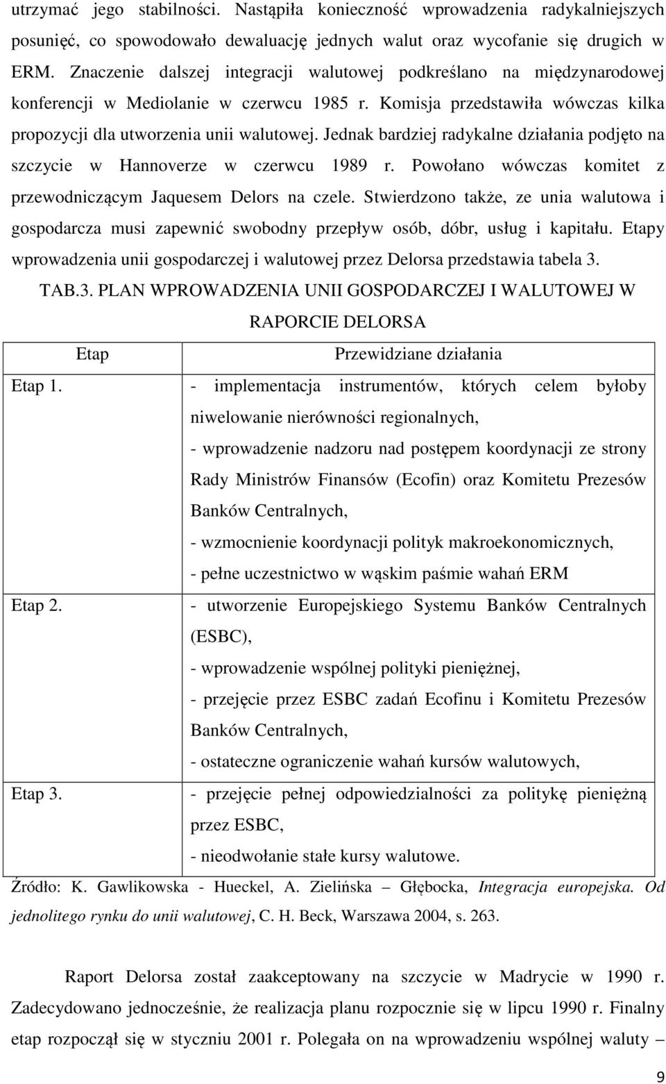 Jednak bardziej radykalne działania podjęto na szczycie w Hannoverze w czerwcu 1989 r. Powołano wówczas komitet z przewodniczącym Jaquesem Delors na czele.