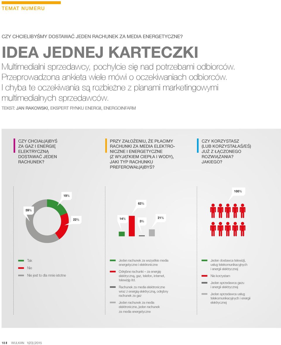 TEKST: JAN RAKOWSKI, EKSPERT RYNKU ENERGII, ENERGOINFARM CZY CHCIAŁ(A)BYŚ ZA GAZ I ENERGIĘ ELEKTRYCZNĄ DOSTAWAĆ JEDEN RACHUNEK?