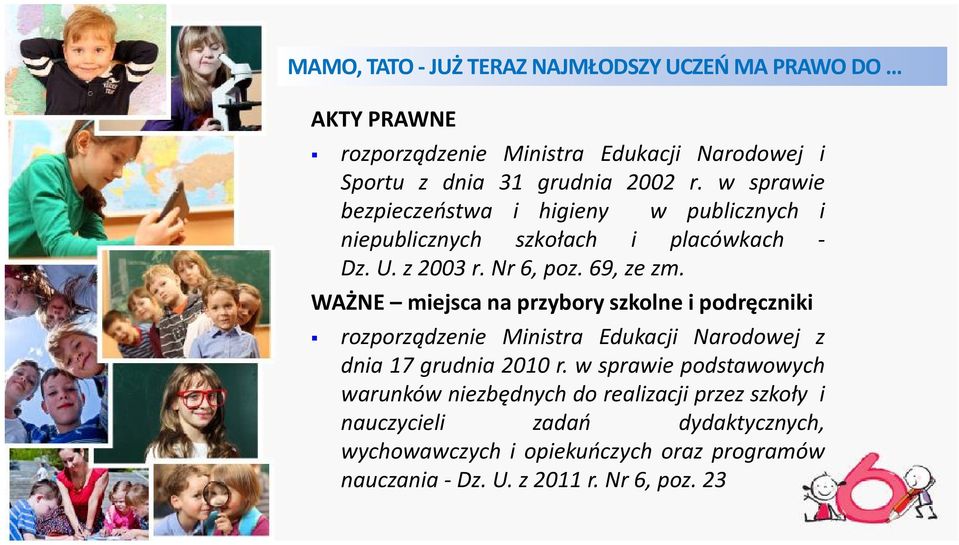 WAŻNE miejsca na przybory szkolne i podręczniki rozporządzenie Ministra Edukacji Narodowej z dnia 17 grudnia 2010 r.