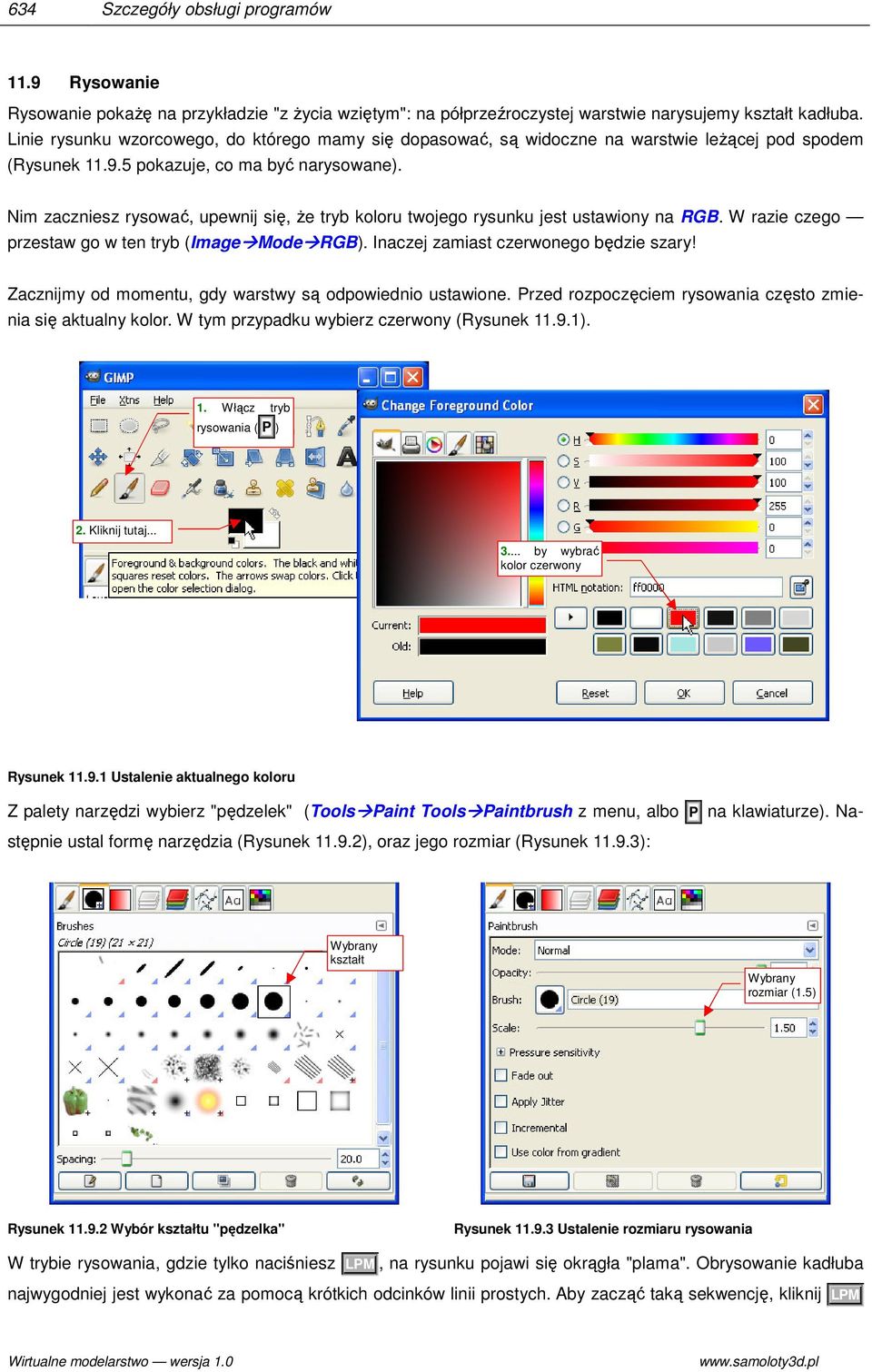 Nim zaczniesz rysować, upewnij się, że tryb koloru twojego rysunku jest ustawiony na RGB. W razie czego przestaw go w ten tryb (Image Mode RGB). Inaczej zamiast czerwonego będzie szary!