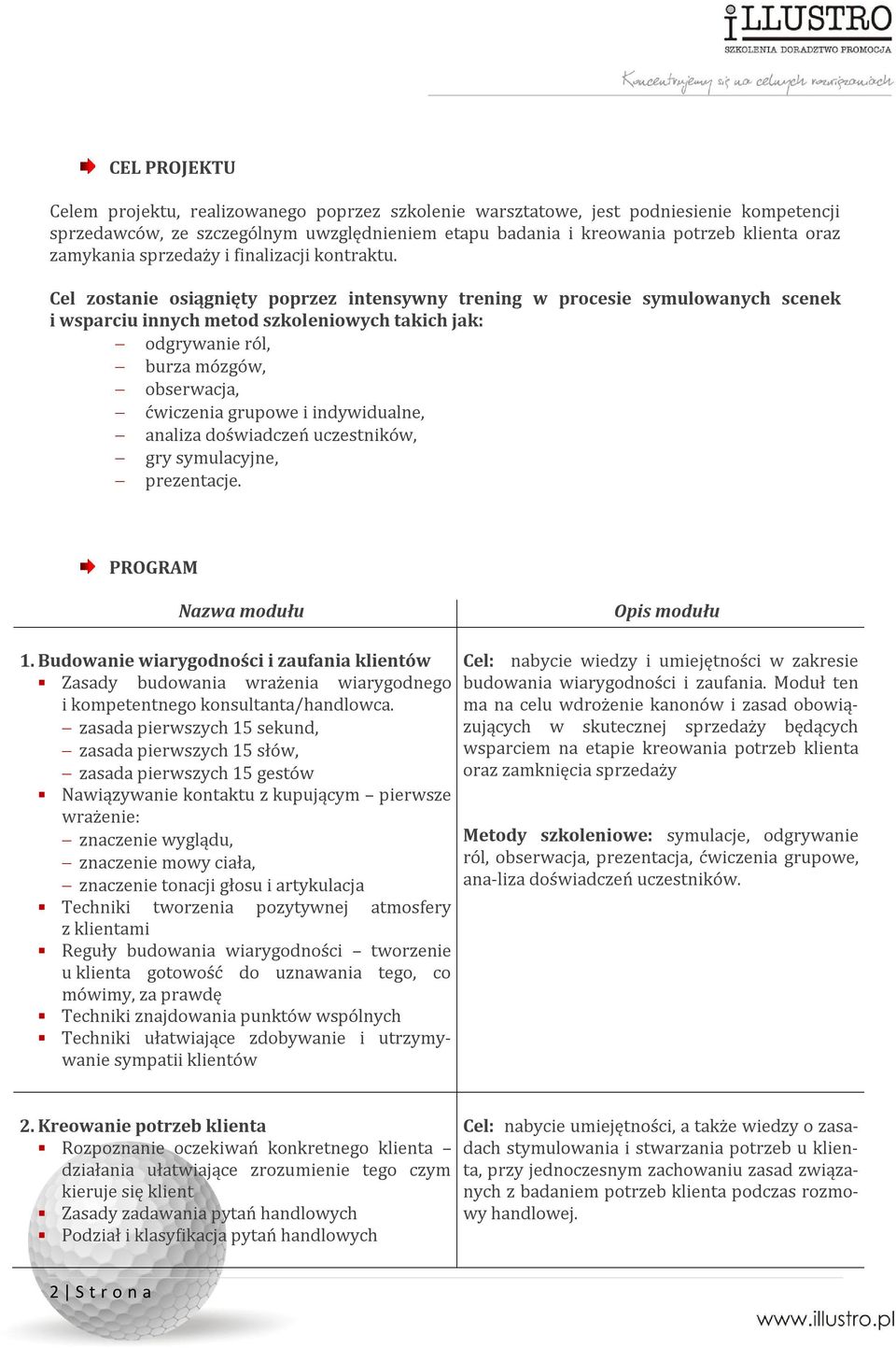 Cel zostanie osiągnięty poprzez intensywny trening w procesie symulowanych scenek i wsparciu innych metod szkoleniowych takich jak: odgrywanie ról, burza mózgów, obserwacja, ćwiczenia grupowe i