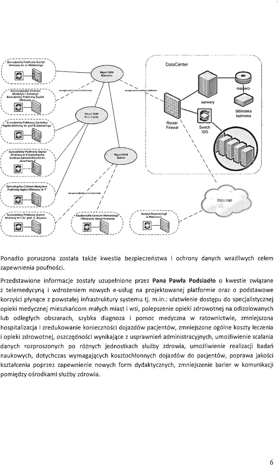 ochrony danych wrażliwych celem Przedstawione informacje zostały uzupełnione przez Pana Pawia Podsiadlo o kwestie związane z telemedycyną i wdrożeniem nowych e-usług na projektowanej platformie oraz