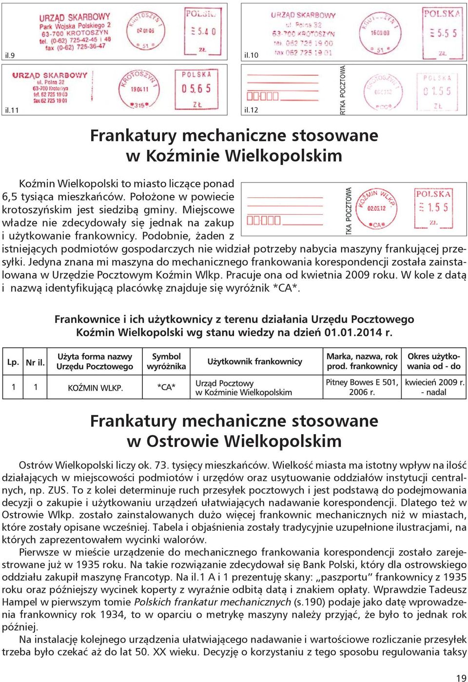 Podobnie, żaden z istniejących podmiotów gospodarczych nie widział potrzeby nabycia maszyny frankującej przesyłki.