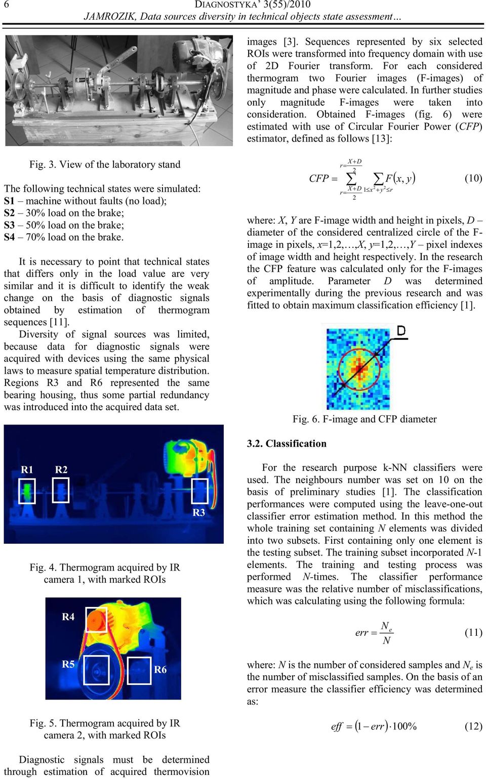 For each considered thermogram two Fourier images (F-images) of magnitude and phase were calculated. In further studies only magnitude F-images were taken into consideration. Obtained F-images (fig.