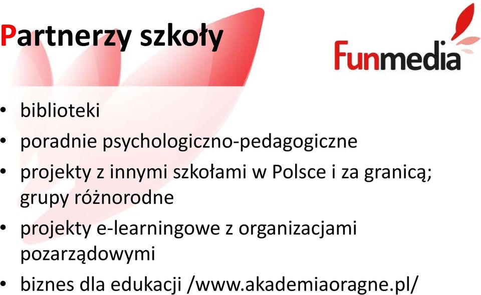 Polsce i za granicą; grupy różnorodne projekty