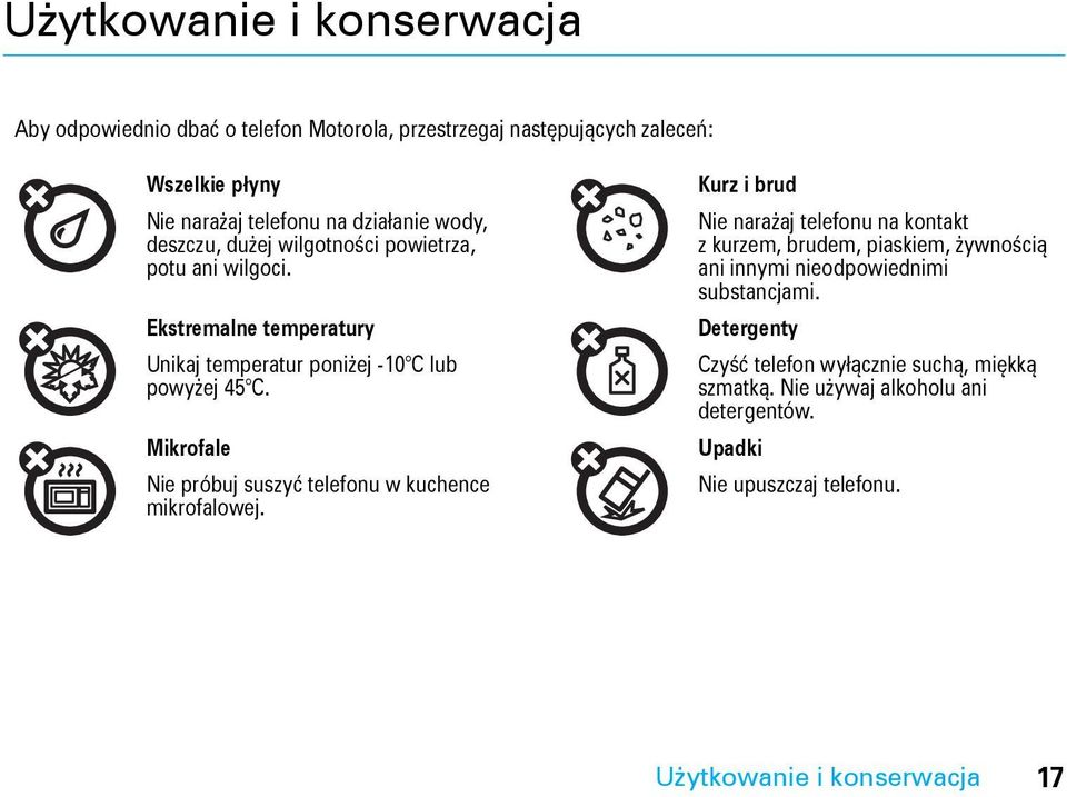 Mikrofale Nie próbuj suszyć telefonu w kuchence mikrofalowej.