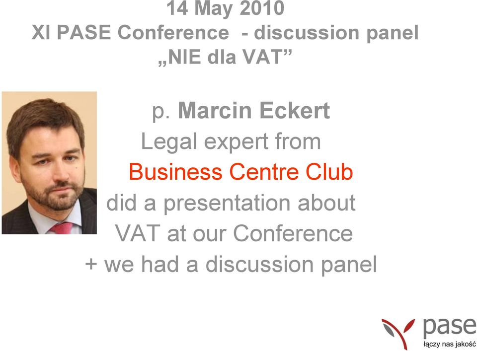 Marcin Eckert Legal expert from Business Centre