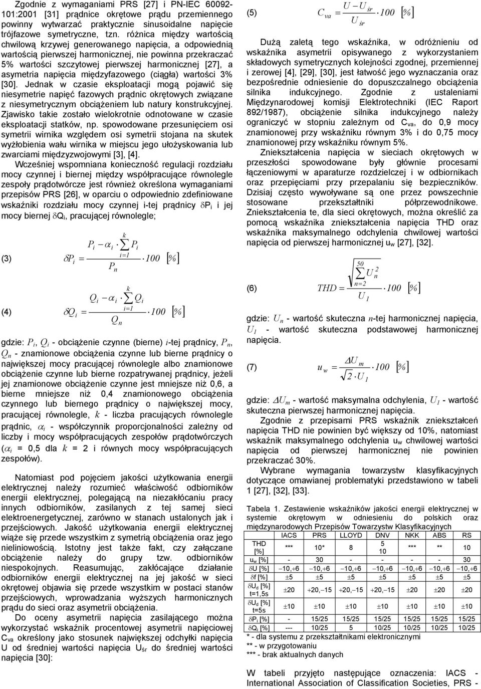 międzyfazowego (ciągła) wartości 3% [30. Jedak w czasie eksploatacji mogą pojawić się iesymetrie apięć fazowych prądic okrętowych związae z iesymetryczym obciążeiem lub atury kostrukcyjej.