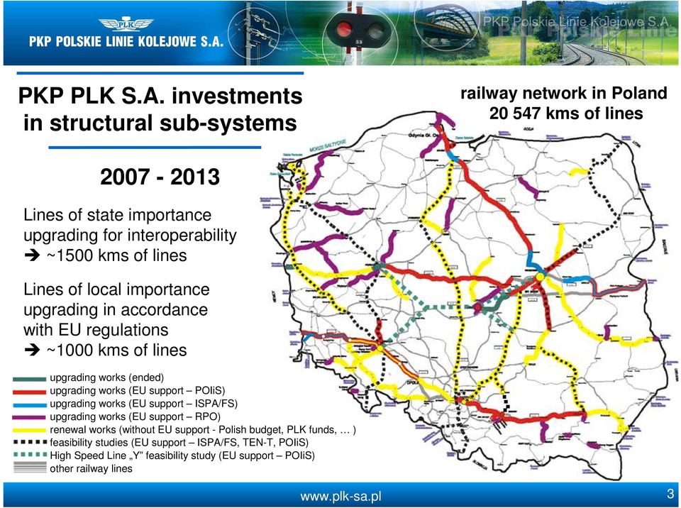 upgrading works (EU support POIiS) upgrading works (EU support ISPA/FS) upgrading works (EU support RPO) renewal works (without EU support - Polish