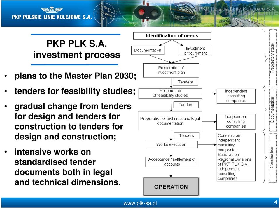 construction to tenders for design and construction; intensive works on