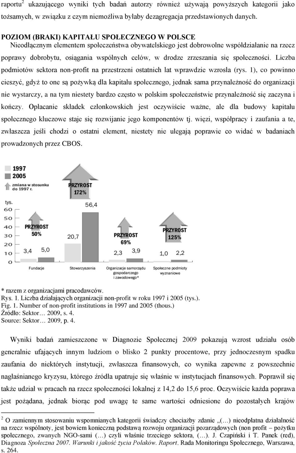 zrzeszania się społeczności. Liczba podmiotów sektora non-profit na przestrzeni ostatnich lat wprawdzie wzrosła (rys.
