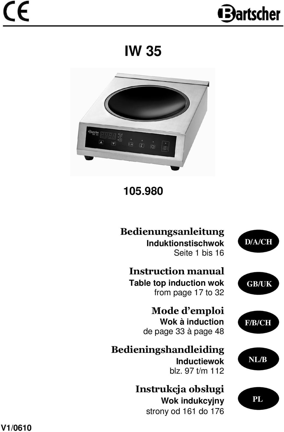 Table top induction wok from page 17 to 32 Mode d emploi Wok à induction de page