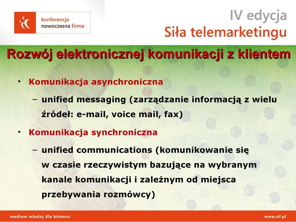 Komunikacja synchroniczna unified communications (komunikowanie się w czasie