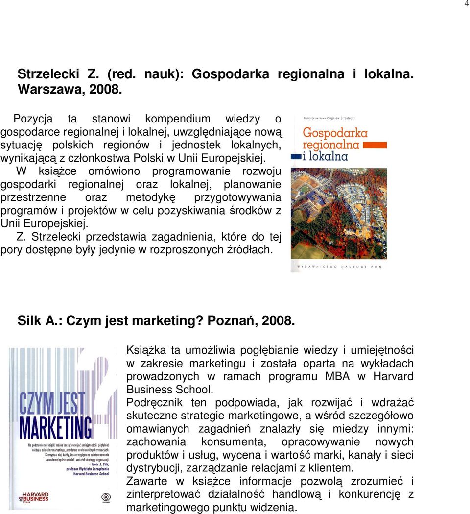 W ksiąŝce omówiono programowanie rozwoju gospodarki regionalnej oraz lokalnej, planowanie przestrzenne oraz metodykę przygotowywania programów i projektów w celu pozyskiwania środków z Unii