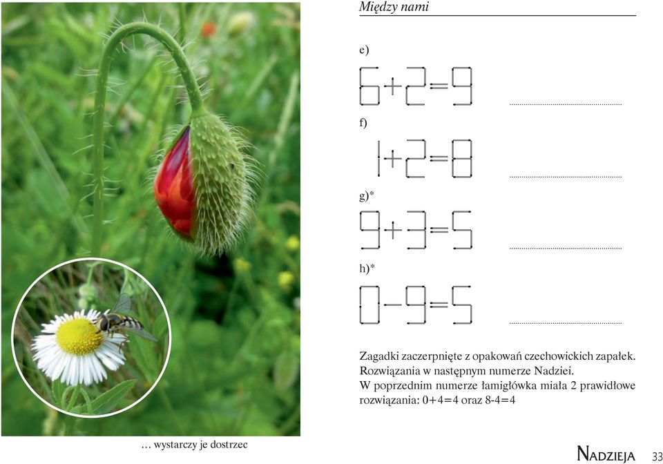 Rozwiązania w następnym numerze Nadziei.