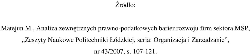 barier rozwoju firm sektora MŚP, Zeszyty