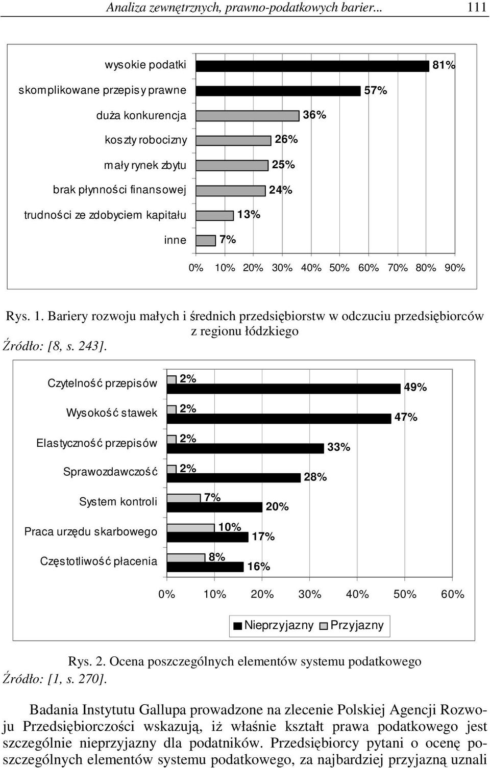 10% 20% 30% 40% 50% 60% 70% 80% 90% Rys. 1. Bariery rozwoju małych i rednich przedsibiorstw w odczuciu przedsibiorców z regionu łódzkiego ródło: [8, s. 243].