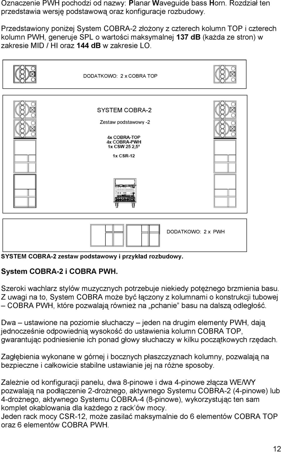 DODATKOWO: 2 x COBRA TOP SYSTEM COBRA-2 Zestaw podstawowy -2 DODATKOWO: 2 x PWH SYSTEM COBRA-2 zestaw podstawowy i przykład rozbudowy. System COBRA-2 i COBRA PWH.