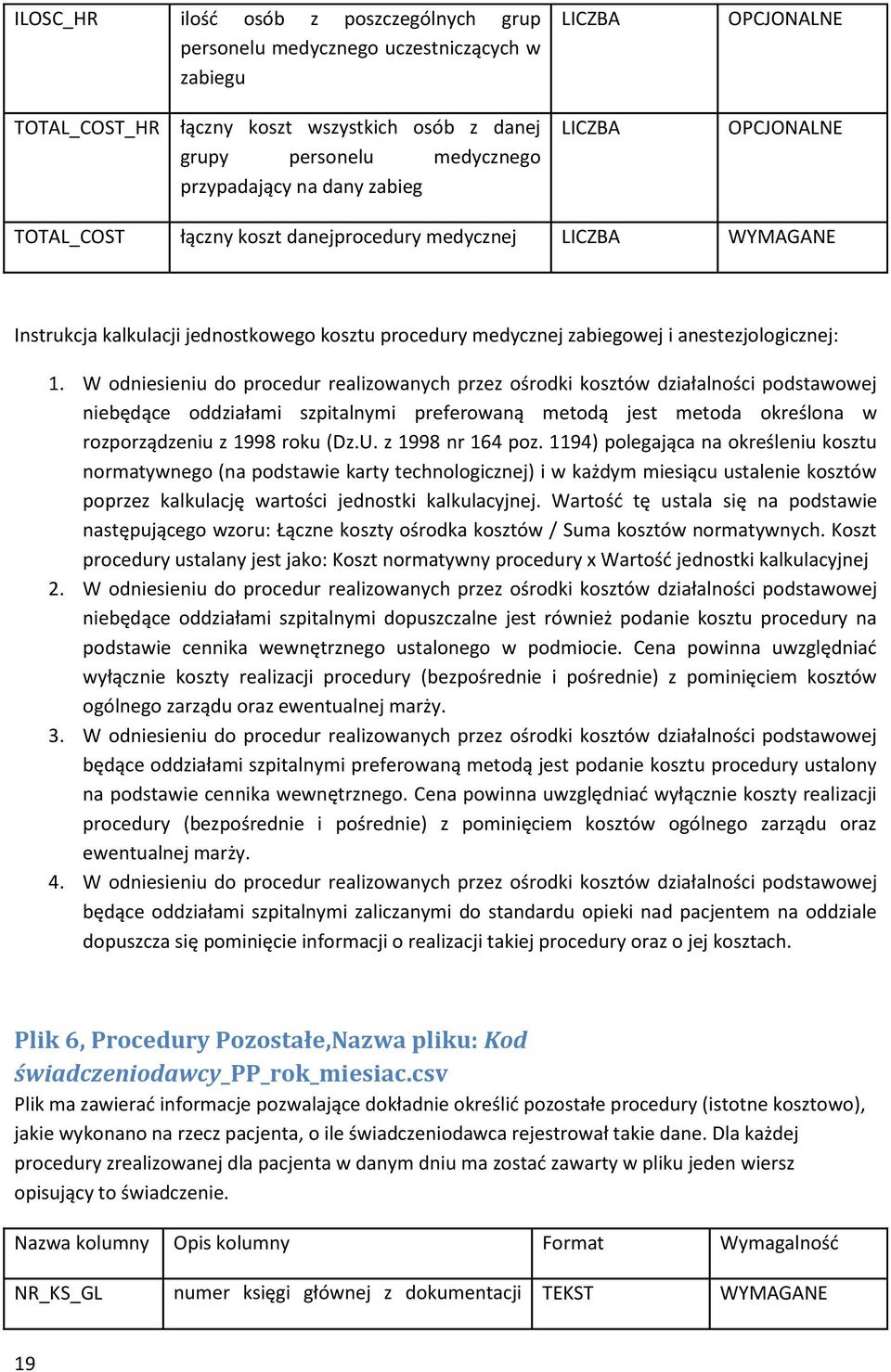 W dniesieniu d prcedur realizwanych przez śrdki ksztów działalnści pdstawwej niebędące ddziałami szpitalnymi preferwaną metdą jest metda kreślna w rzprządzeniu z 1998 rku (Dz.U. z 1998 nr 164 pz.