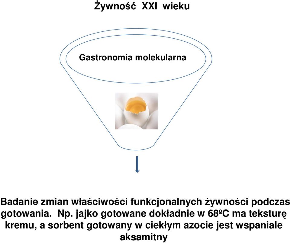 Np. jajko gotowane dokładnie w 68ºC ma teksturę kremu, a