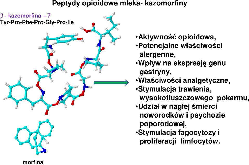 Właściwości analgetyczne, Stymulacja trawienia, wysokotłuszczowego pokarmu, Udział w nagłej